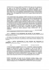 Articles of General Partnership (Agreement Contract)