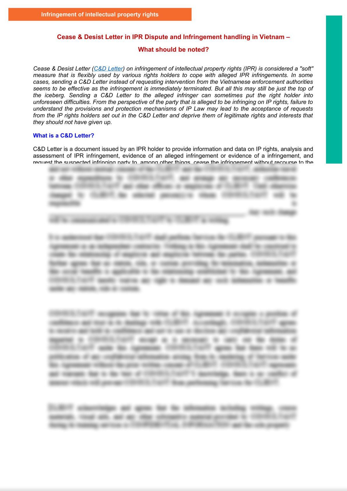 Cease & Desist Letter in IPR Dispute and Infringement handling in Vietnam – What should be noted?-0