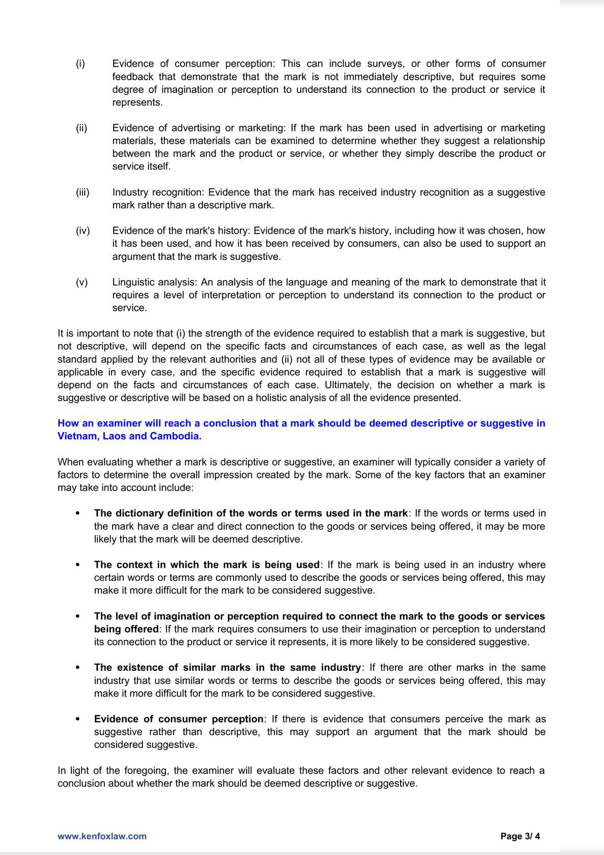 Trademark Refusal in Vietnam, Laos and Cambodia: The Fine Line Between Descriptive and Suggestive.-2