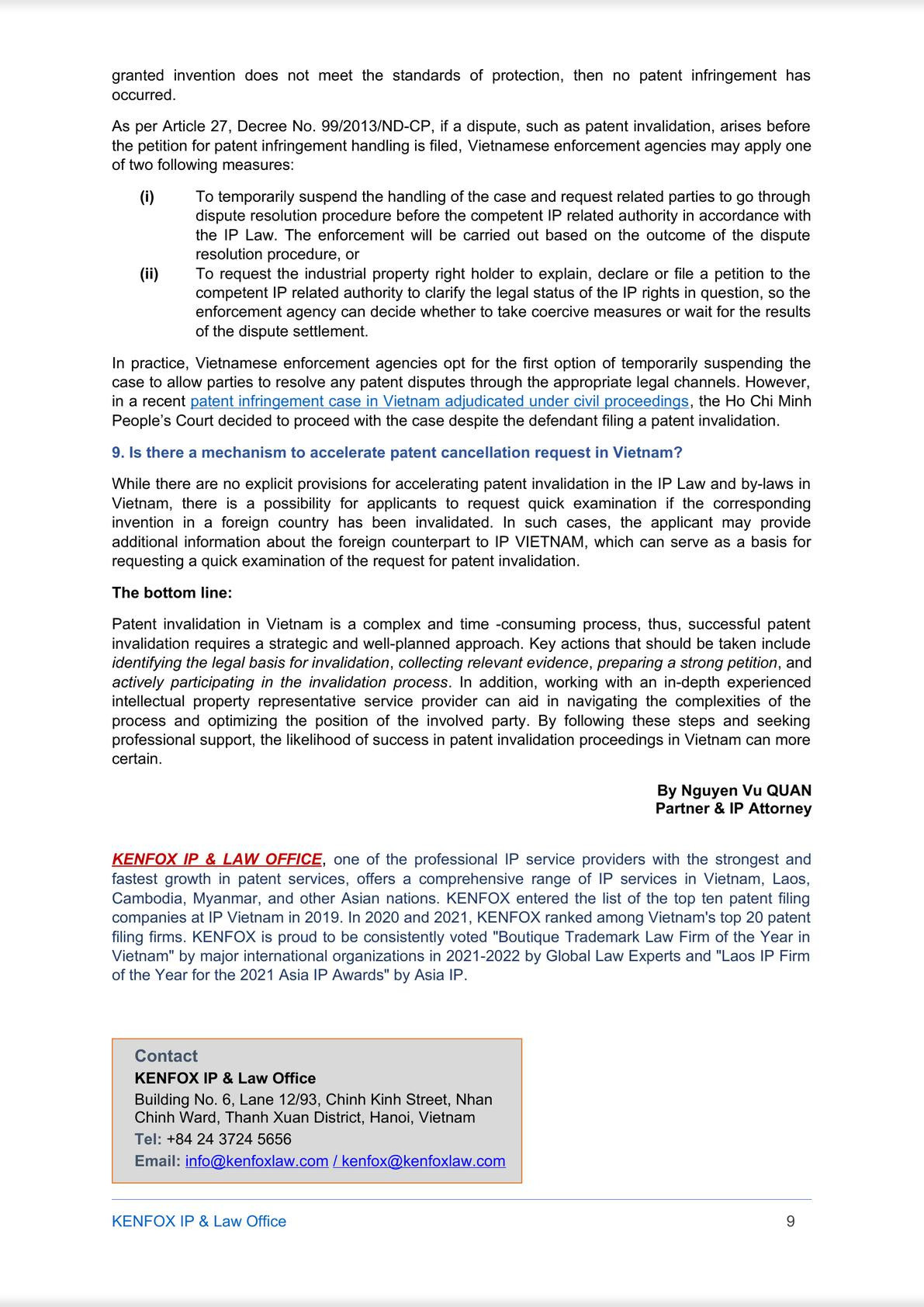 Patent Invalidation in Vietnam: How to proceed?-8