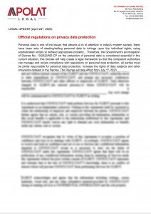 Legal Update_Official regulations on privacy data protection 