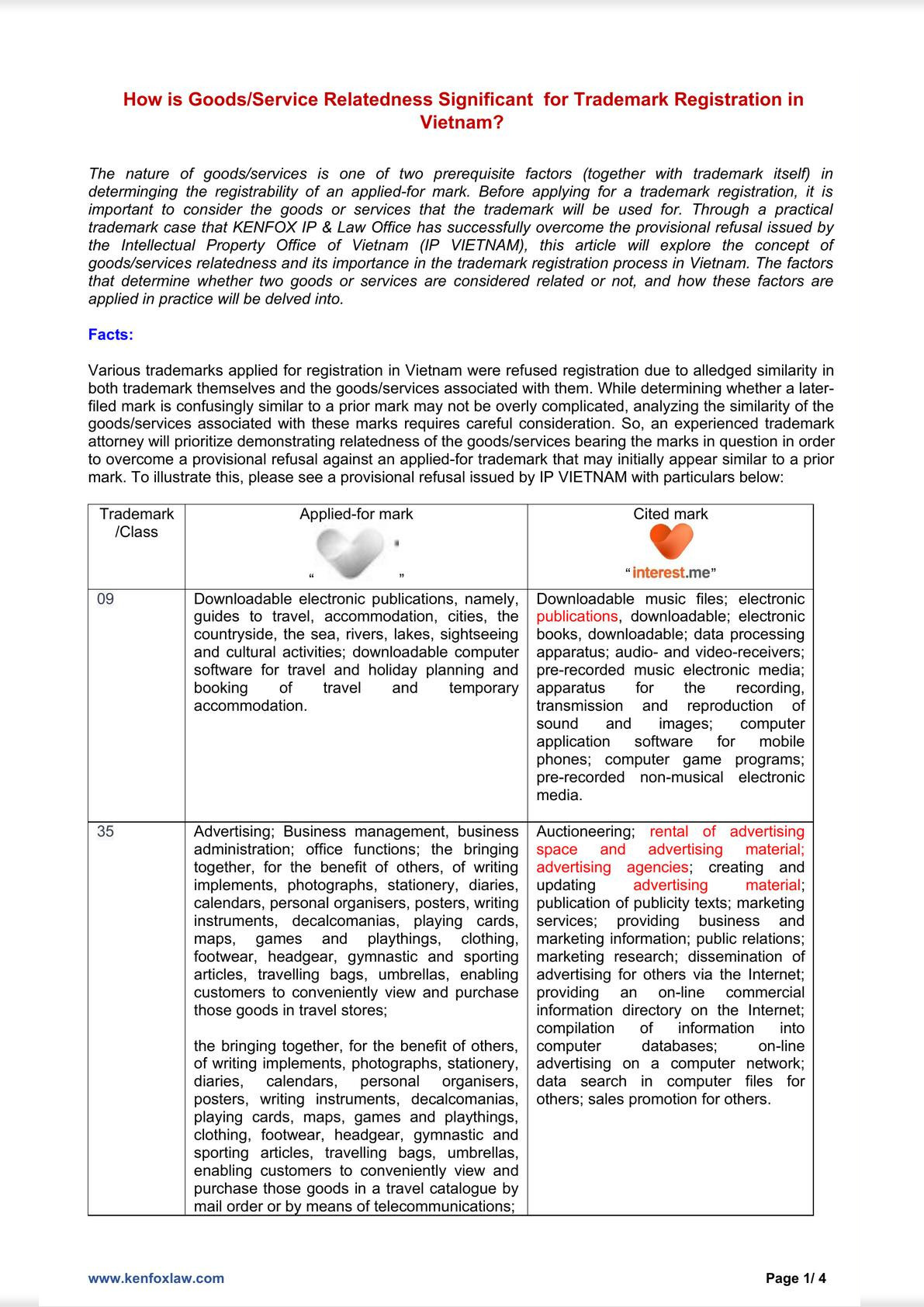 How is Goods/Service Relatedness Significant  for Trademark Registration in Vietnam?-0