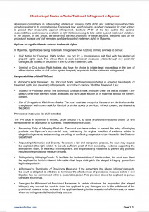 Effective Legal Routes to Tackle Trademark Infringement in Myanmar