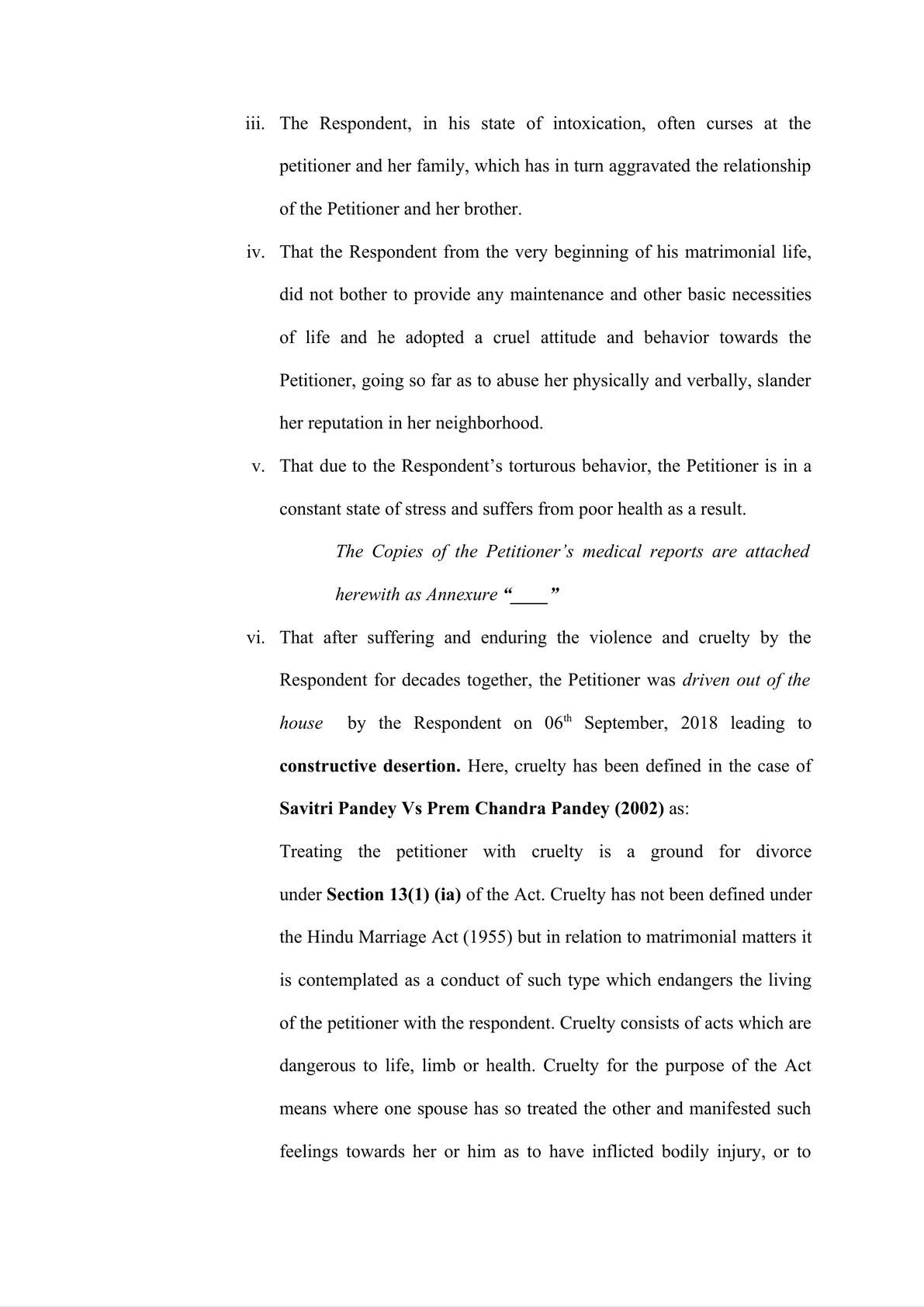 PETTION BY WIFE FOR JUDICIAL SEPARATION & DISSOLUTION OF MARRIAGE BY REASON OF CRUELTY UNDER SECTION 10 & 23 OF DIVORCE ACT, 1869-3