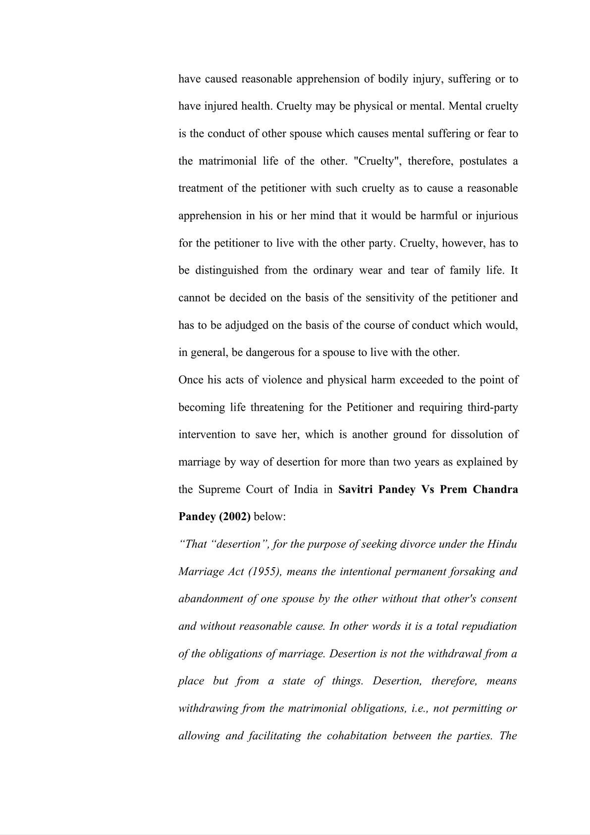 PETTION BY WIFE FOR JUDICIAL SEPARATION & DISSOLUTION OF MARRIAGE BY REASON OF CRUELTY UNDER SECTION 10 & 23 OF DIVORCE ACT, 1869-4