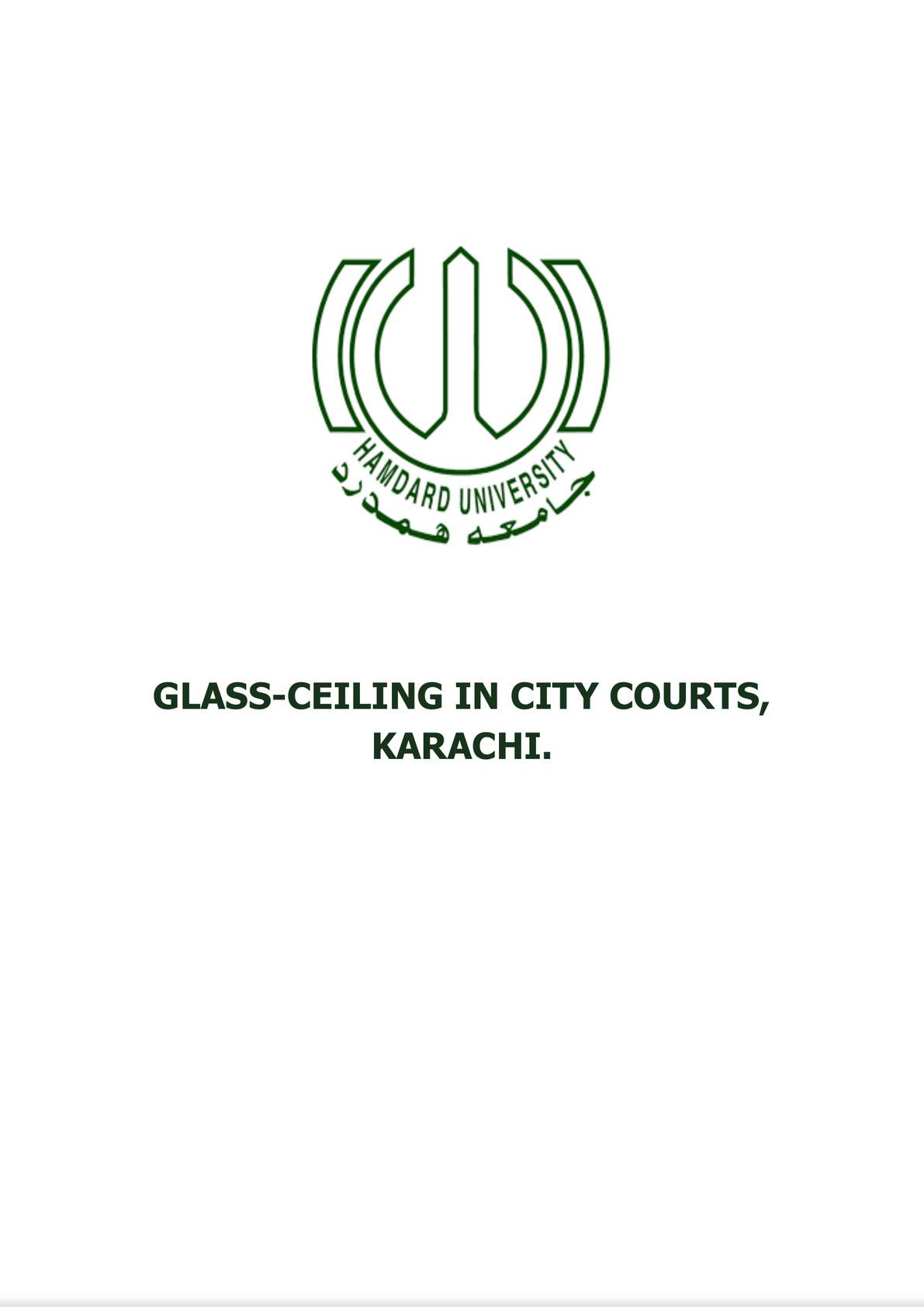 Research Paper - Existence of Glass-Ceiling in City Courts, Karachi-0