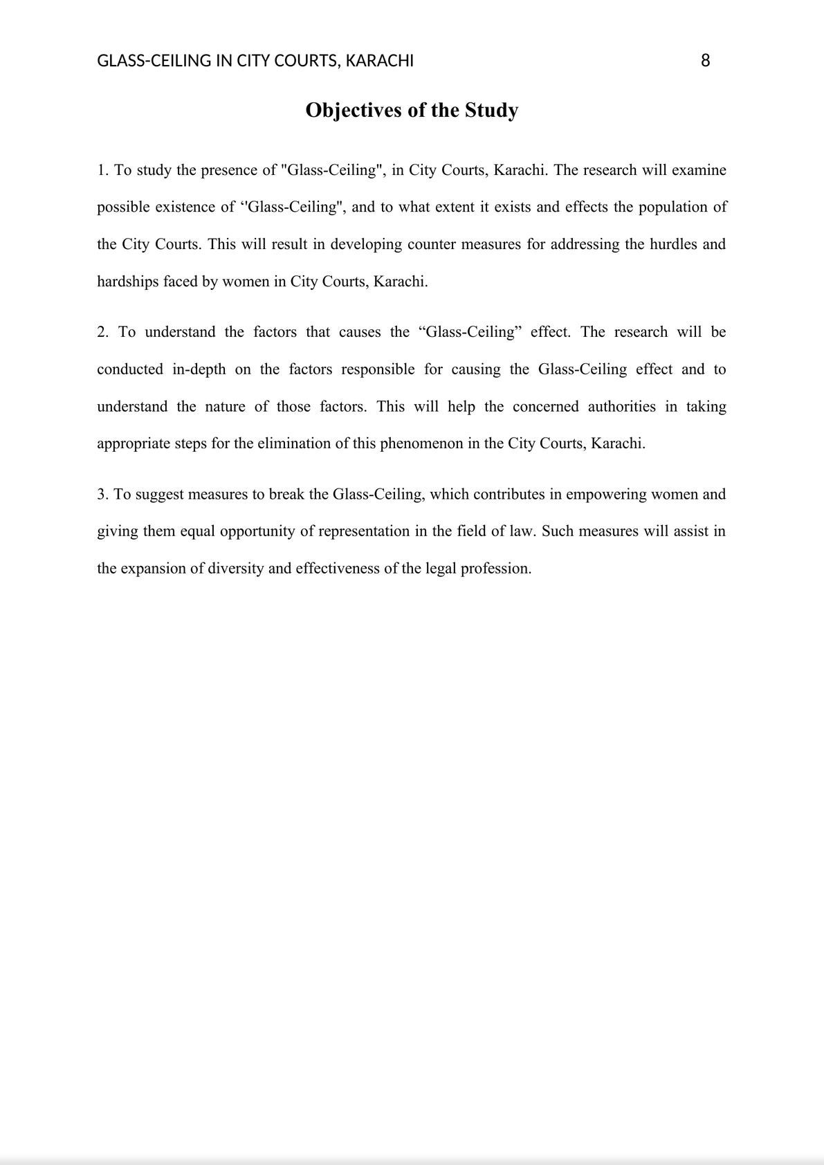 Research Paper - Existence of Glass-Ceiling in City Courts, Karachi-8