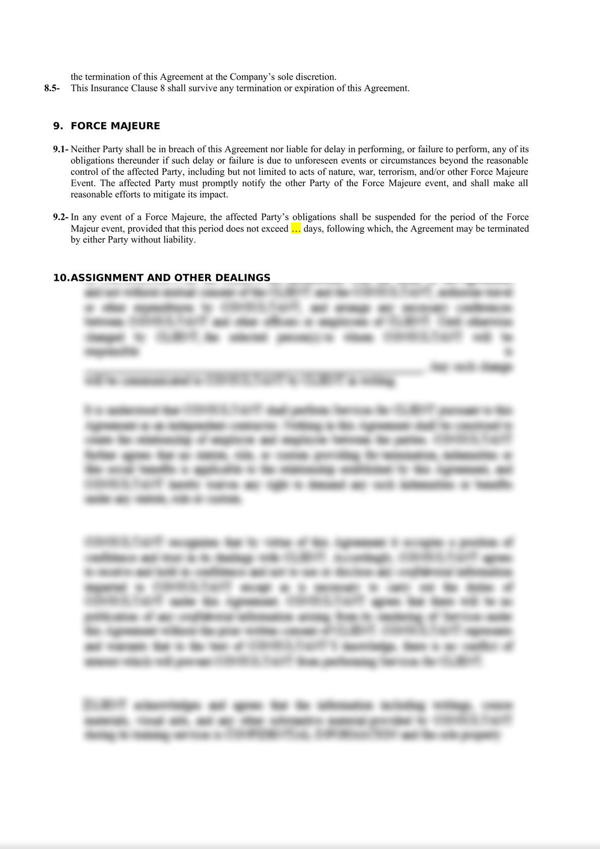 Master Service Agreement (Company / Supplier) -7