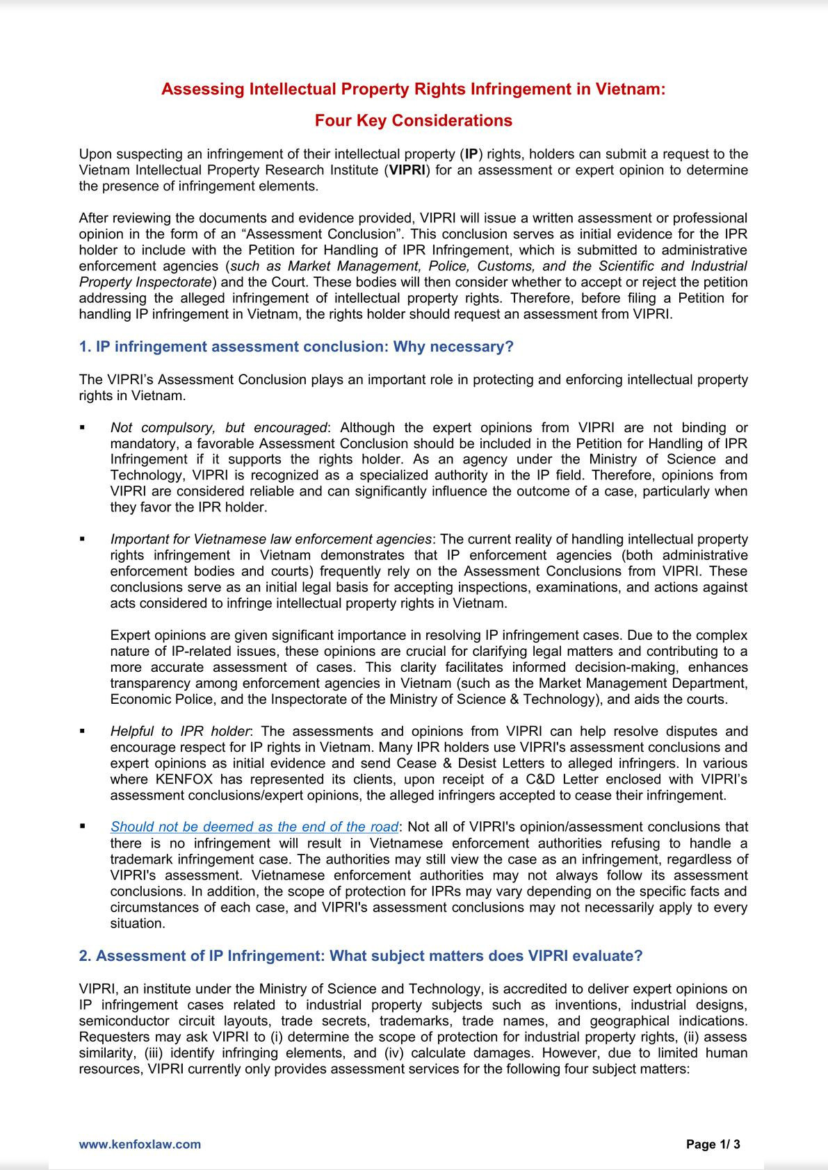 Assessing Intellectual Property Rights Infringement in Vietnam:  Four Key Considerations-0