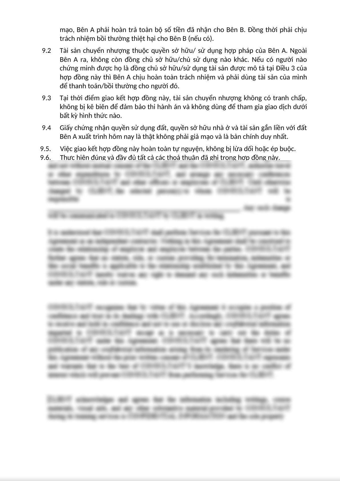 DEPOSIT CONTRACT AND AGREEMENT ON TRANSFER LAND USED RIGHT - Vietnamese - English-4