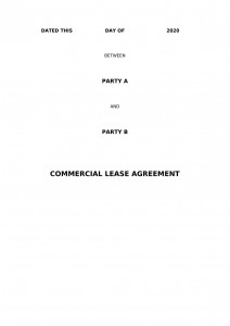 Commercial Lease Agreement for Lease of Hotel Building