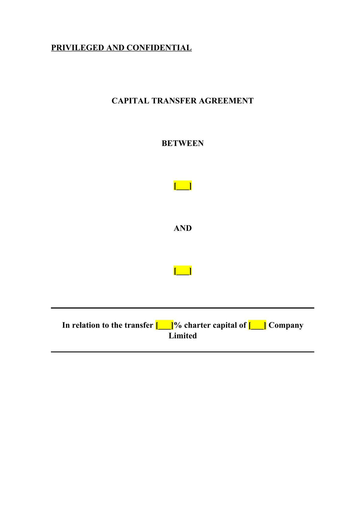 CAPITAL TRANSFER AGREEMENT -0