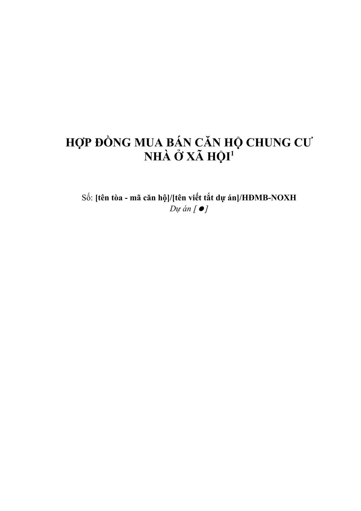 Mẫu hợp đồng mua bán nhà ở xã hội-0