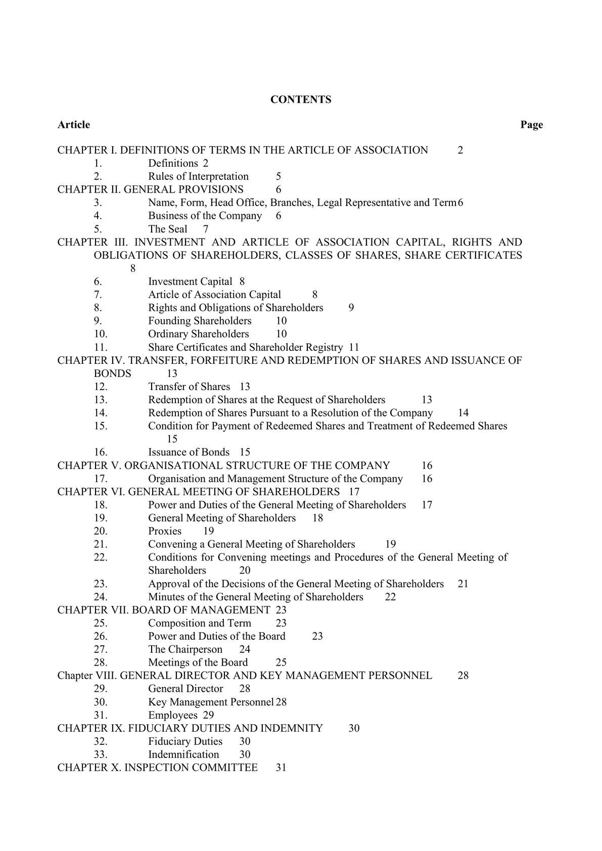 Memorandum of Association for Vietnamese Joint Stock Company -0