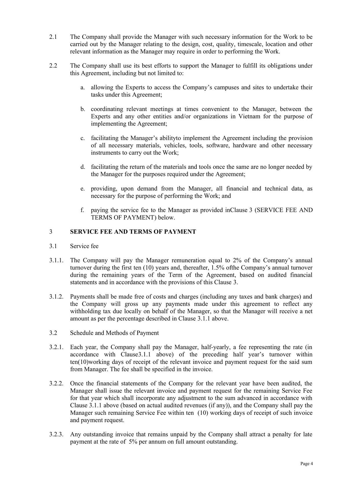 Technical and Management Service Agreement in Telecom -2