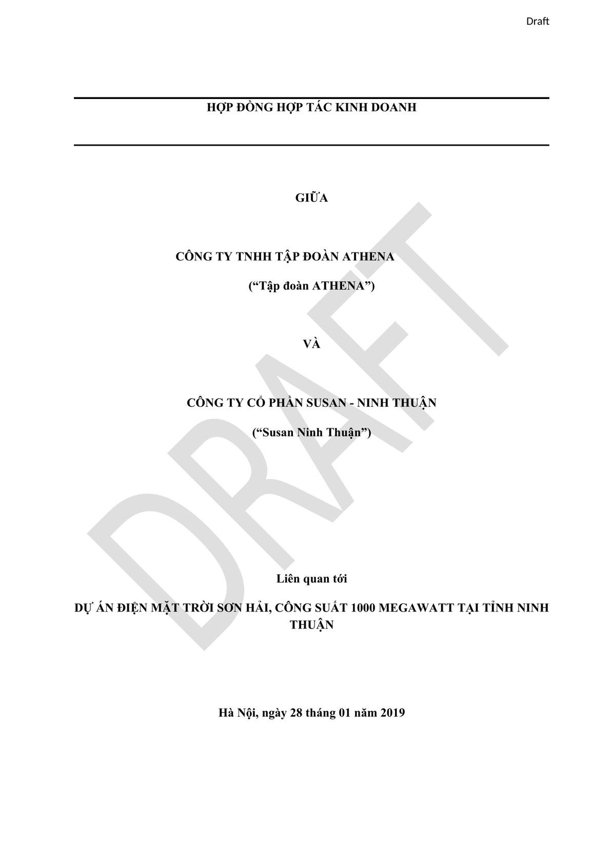 Cooperation Agreement for the Solar Plant Agreement (1000 Megawatt performance)-1