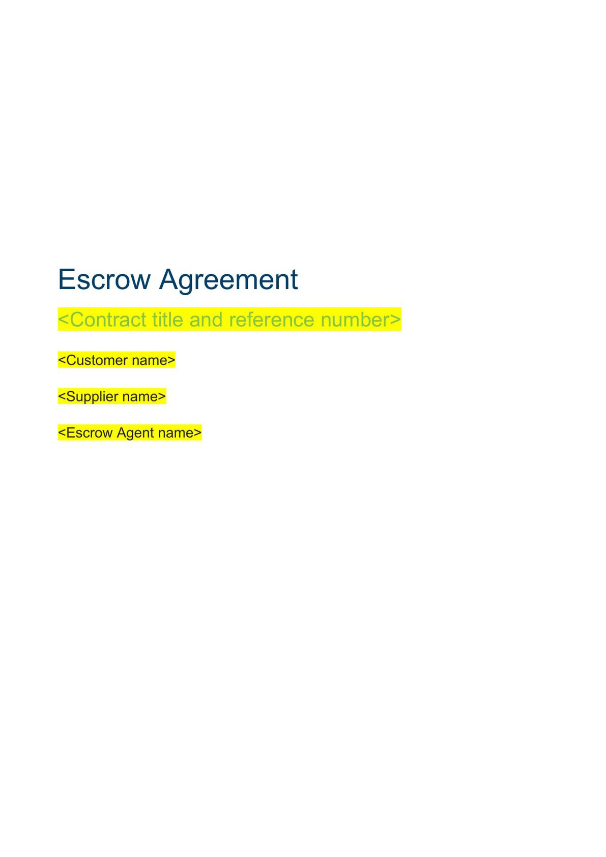 Escrow agreement-0