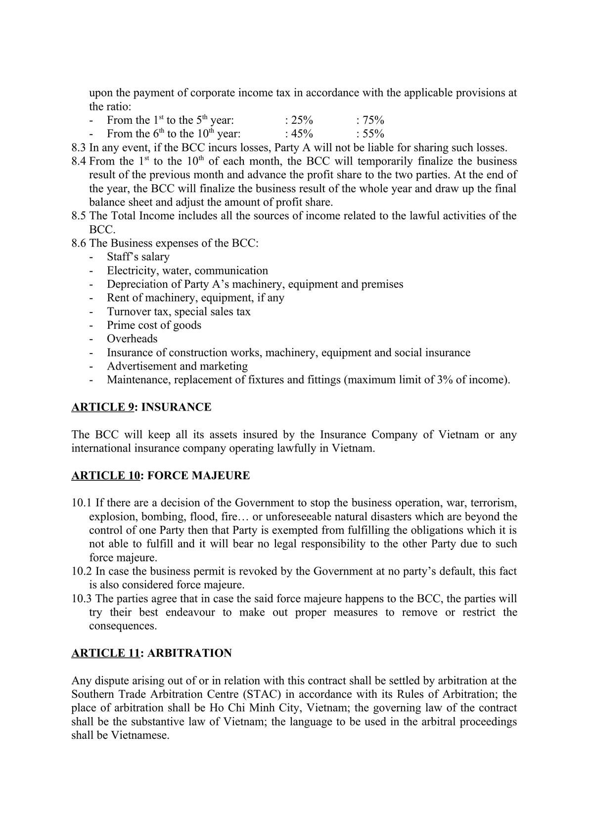 Business Cooperation Contract (BCC) under laws of Vietnam-1