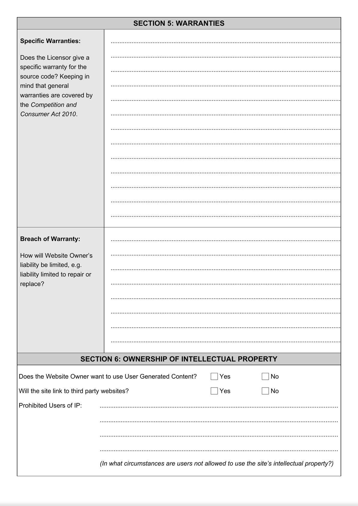 Website Terms and Conditions - Questionnaire for drafting-2