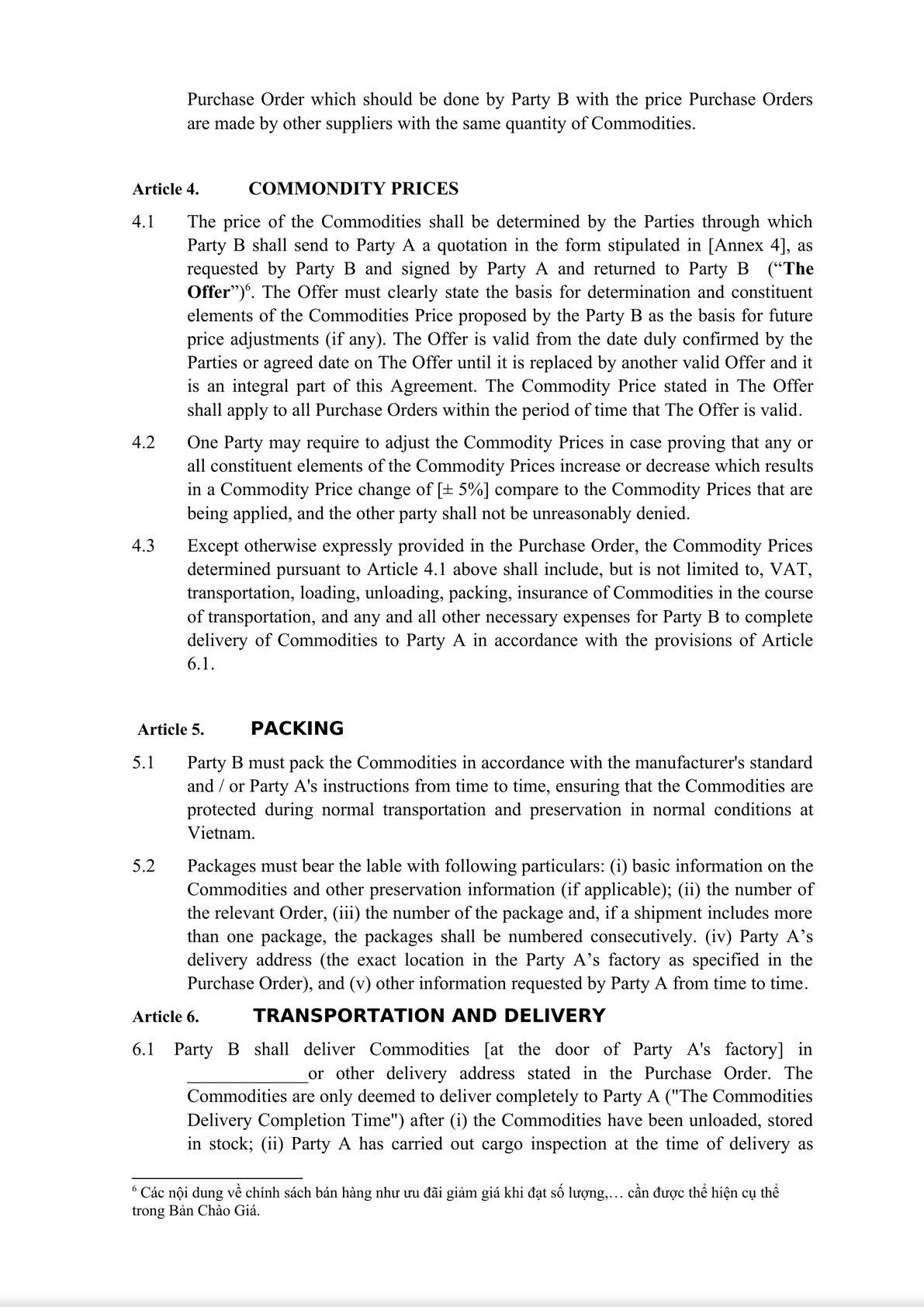 Frame Contract for Sale Purchase of Commondities-4