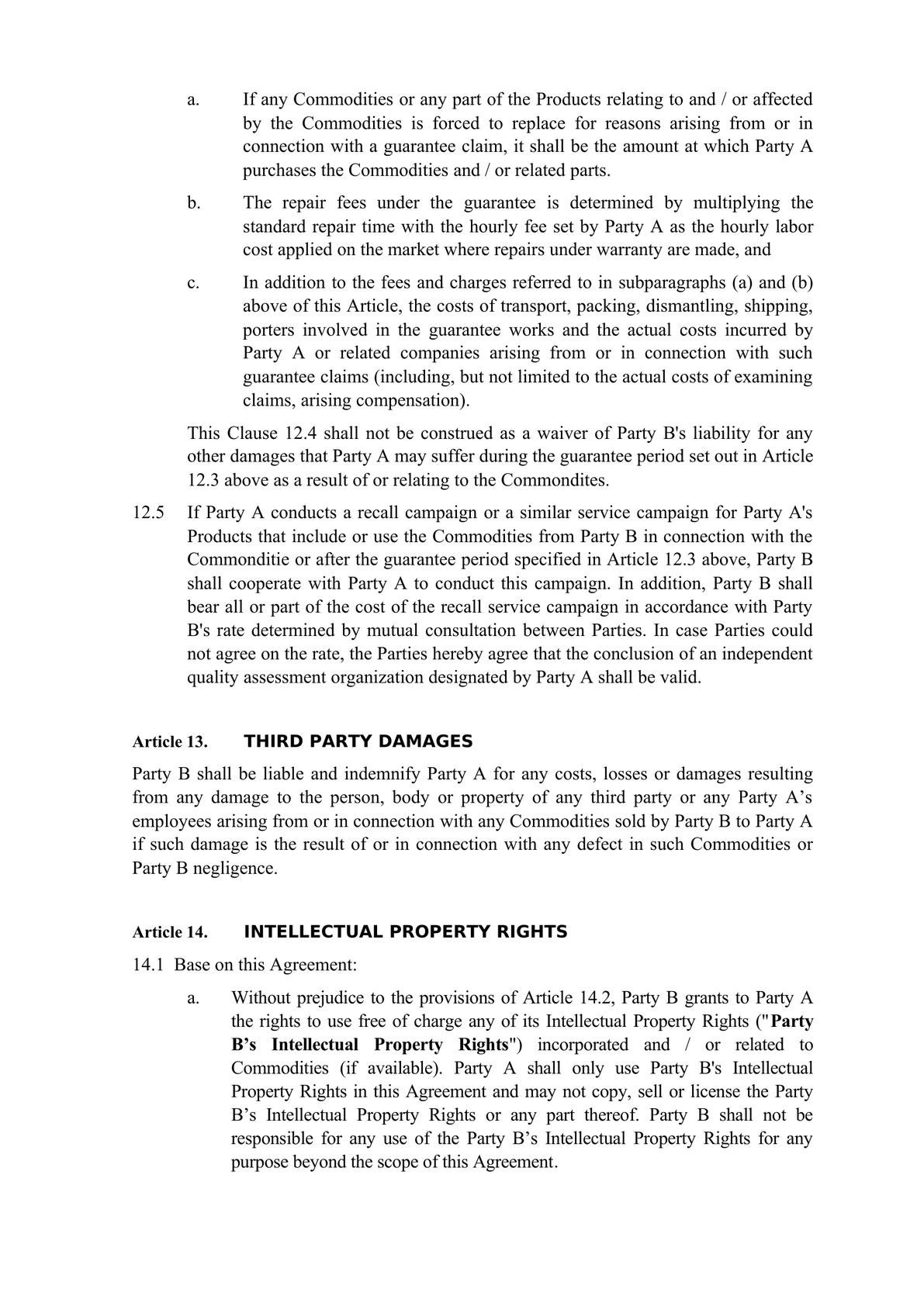 Frame Contract for Sale Purchase of Commondities-11