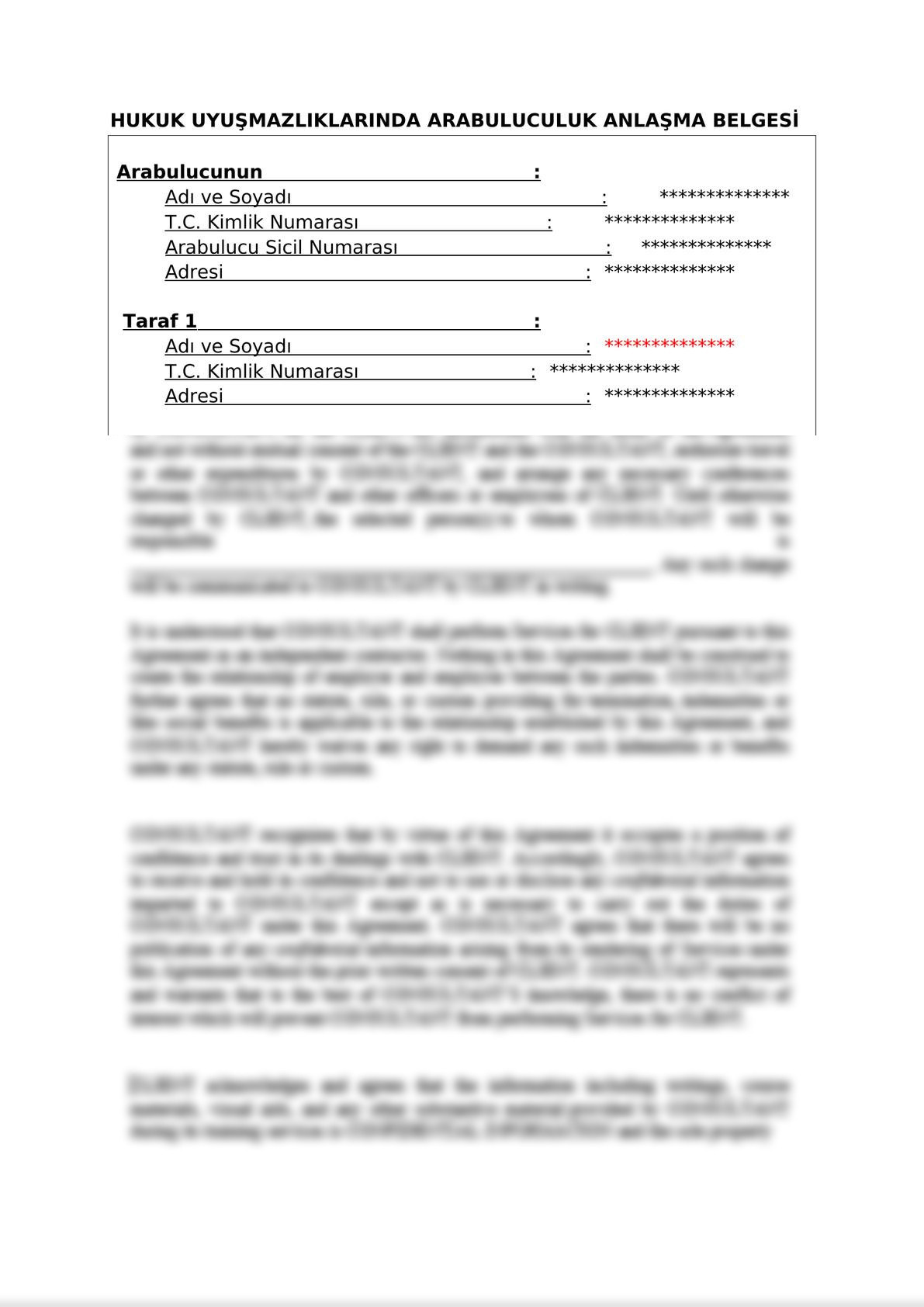 Mediation Settlement Agreement  on Commercial Disputes - Turkish-0